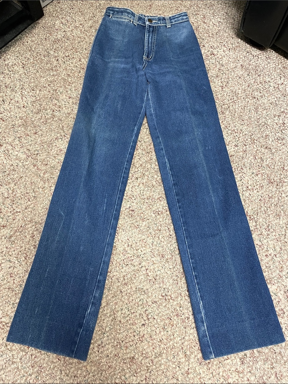 Vintage 70s ultra high rise 100% cotton jeans